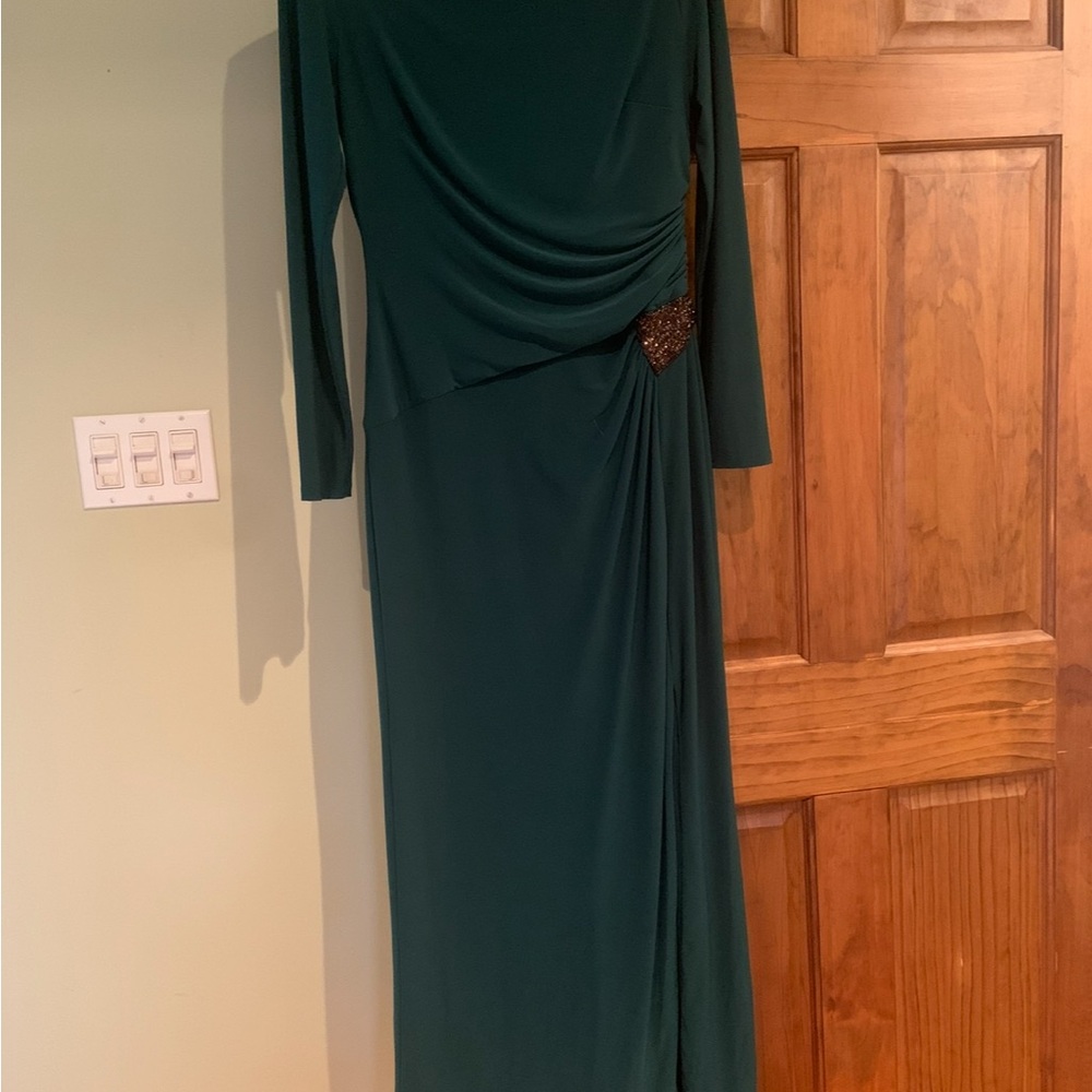 Elegant Green Long Sleeve Dress